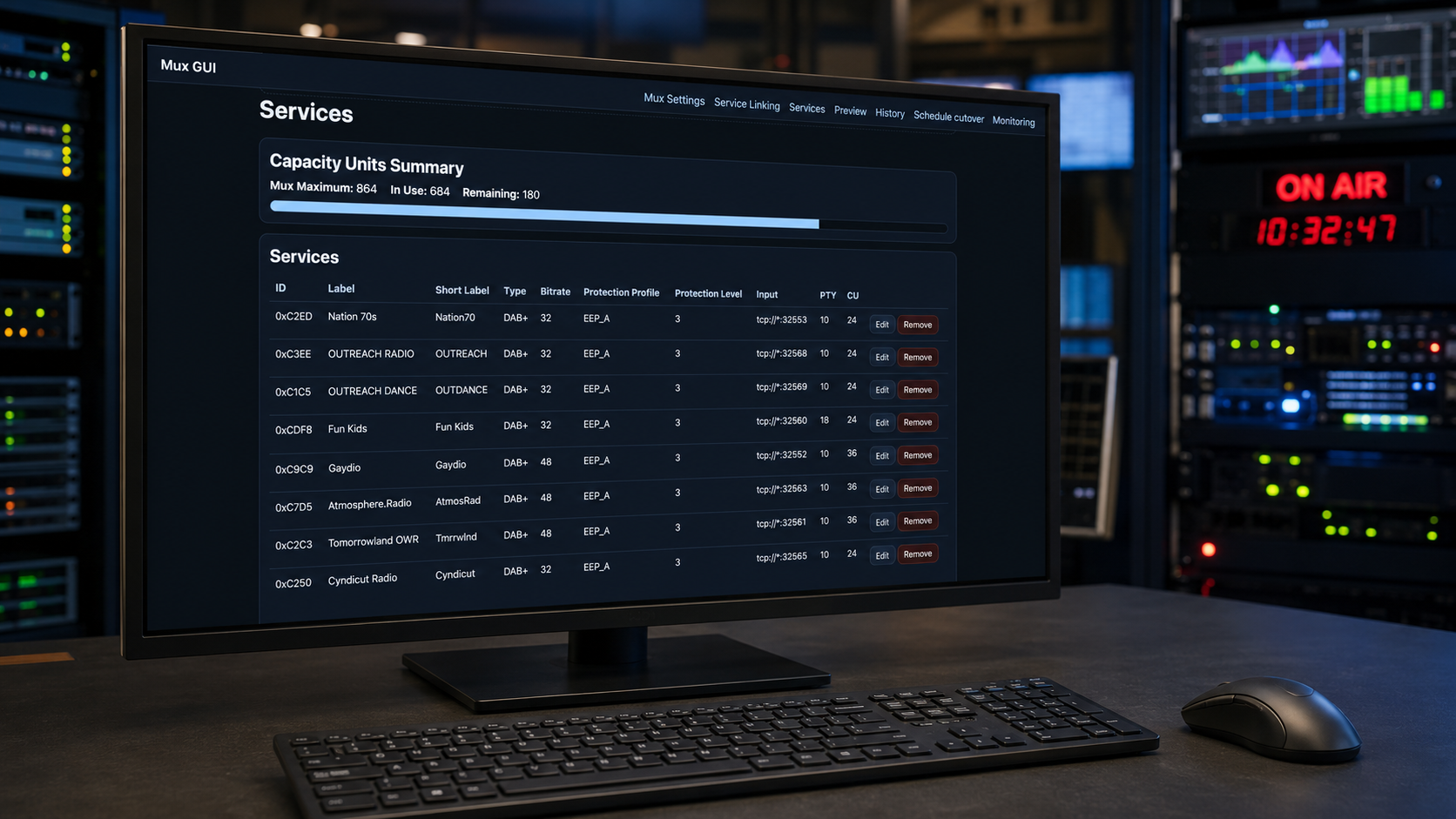 Hosted DAB Multiplexing interface